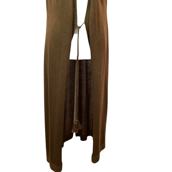 Peruvian Connection Sleeveless Long Duster Womens L Brown 100% Pima Cotton - Picture 6 of 11